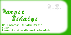 margit mihalyi business card